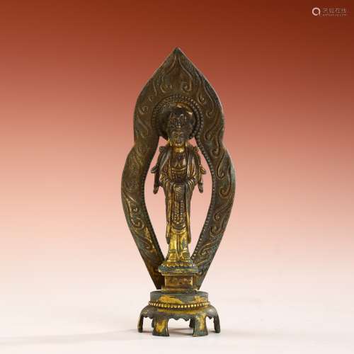 Ancient bronze gilded Buddha statues