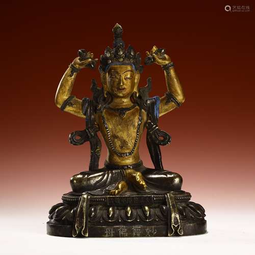 Qing court Bronze Buddha statues