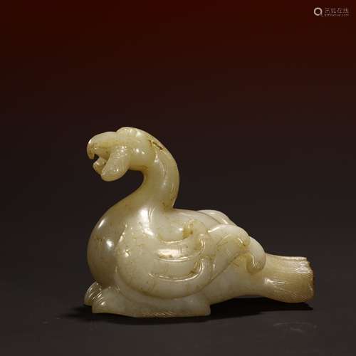 Ancient white jade phoenix bird