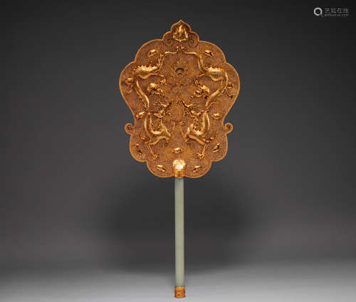 Jade gilt fan from Hetian, Song Dynasty, China