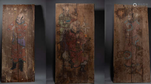 Chinese wood panel painting of liao Dynasty