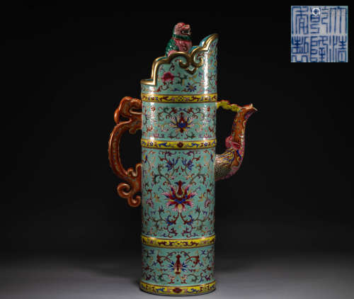 A Chinese pastel pot from the Qing Dynasty