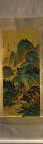Zhang Daqian gold paper landscape