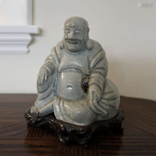 A CHINESE LONG QUAN STYLE BUDAI BUDDHA STATUE