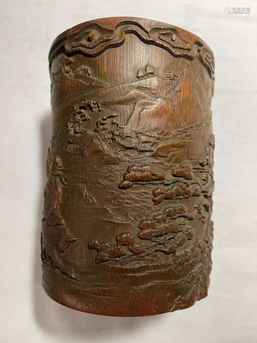 Chinese Bamboo Carved Brushpot