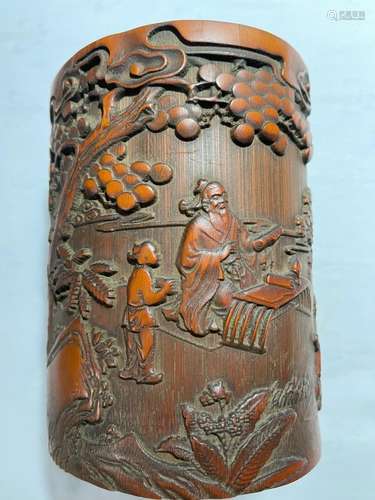 Chinese Bamboo Carved Brushpot