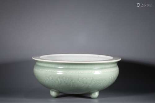 Chinese Glazed Porcelain Tripod Washer