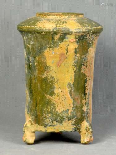 a green glaze vase