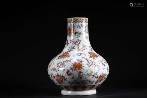 Chinese Famille Rose Porcelain Vase,Mark