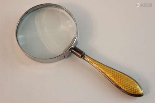 Magnifier w Silver Enamel Handle