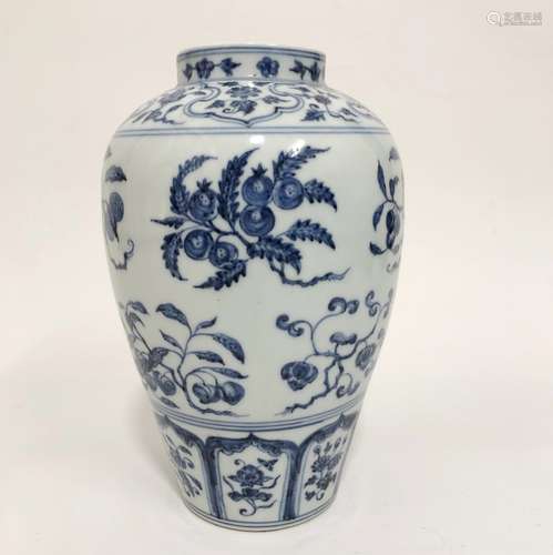 Chinese Blue and White Porcelain Vase,Mark