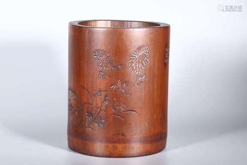 Chinese Bamboo Carved Brushpot