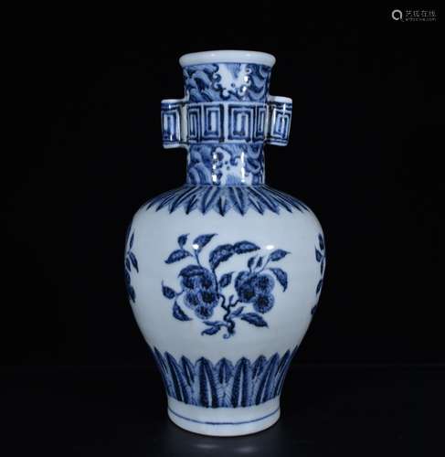 Chinese Blue and White Porcelain Vase,Mark