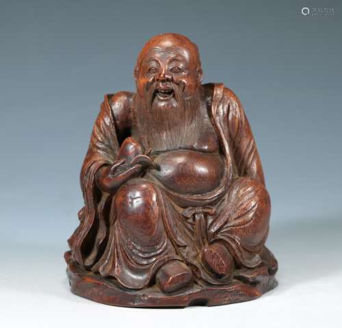 Chinese Bamboo Carved Shouxing Figural