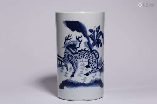 Chinese Blue and White Porcelain Brushpot