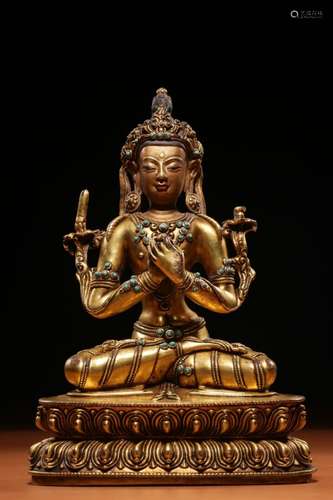 Chinese Gilt Bronze Buddha