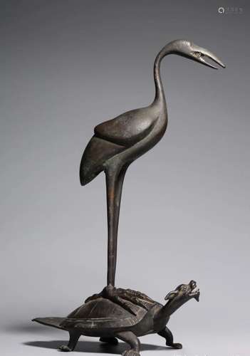 Chinese Bronze Crane