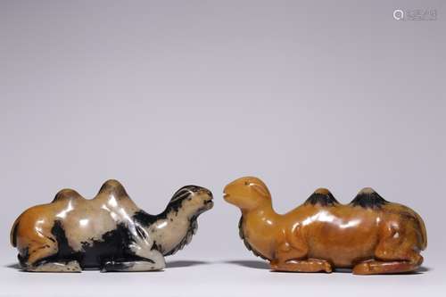 Two Chinies Soapstone Carved Camel