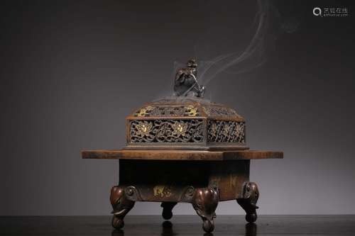 Qing Chinese Bronze Footed Censer