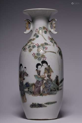 Republican Chinese Famille Rose Porcelain Vase,Mar