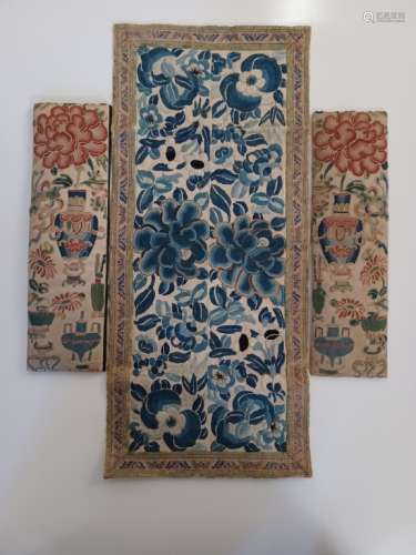 Antique Chinese Three Pieces of Embroidery