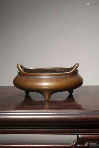 Chinese Bronze Tripod Censer ,Mark