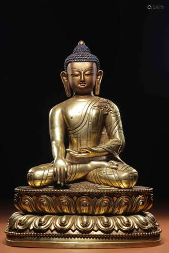 Chinese Gilt Bronze Buddha ,Mark