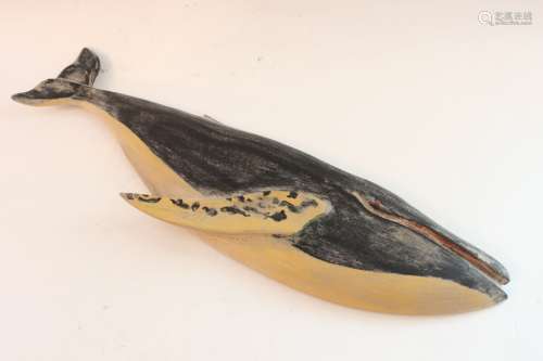 Hand Carved Wood Whale By C.Voorheest