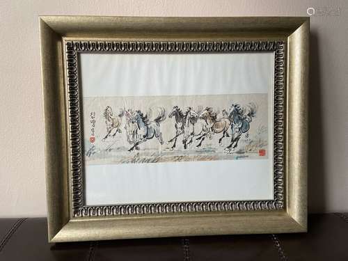 Chinese Ink Color Painting of Horses