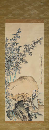 Chinese Scholar Painting Paper Scroll, Chen Shaomei Mark