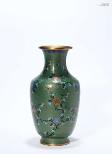 Cloisonne Enamel Floral Vase