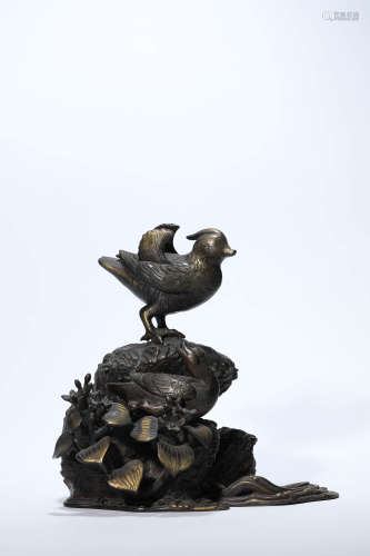 Bronze Mandarin Duck Ornament