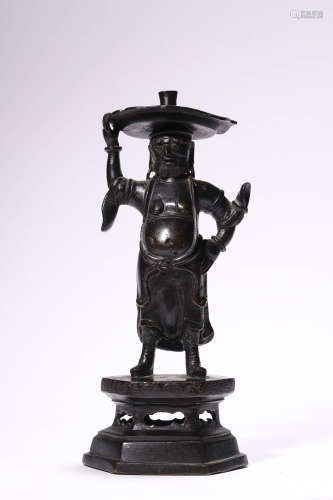 Bronze Figural Candlestick