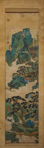 A Chinese Scroll Painted by Qiu Ying