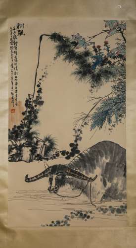 A Chinese Scroll Painted by Pan Tian Shou