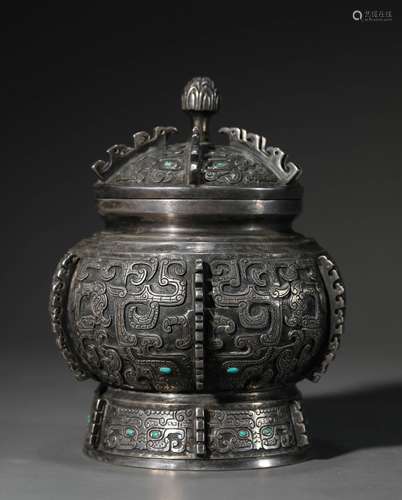 A Chinese Bronze Vase and Cover