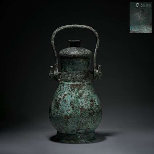 Ancient Chinese bronze wine vessel