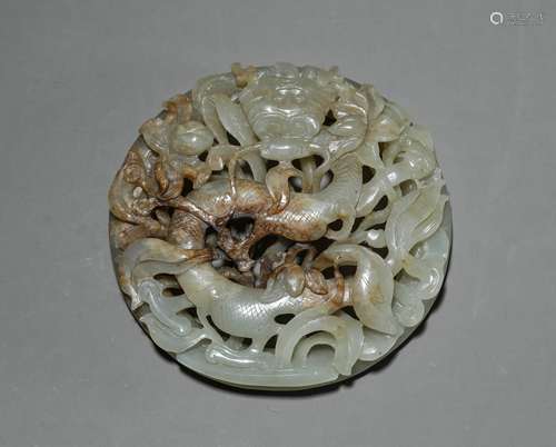 A Chinese Jade Dragon Ornament