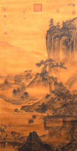 The Picture of Visiting Friends in Mountain Painted by Ma Yu...