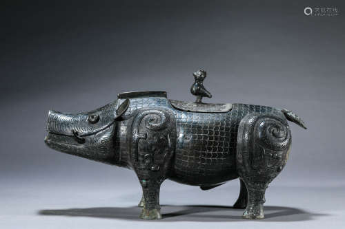 A Chinese Bronze Pig