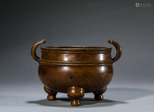 A Chinese Bronze Censer Marked Qian Long