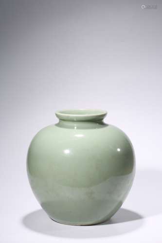 A Chinese Porcelain Celadon-Glazed Jar