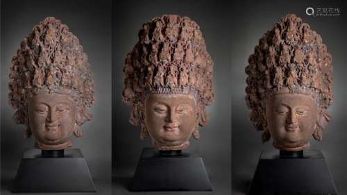 A Set of Chinese Stone Buddha Sculptures