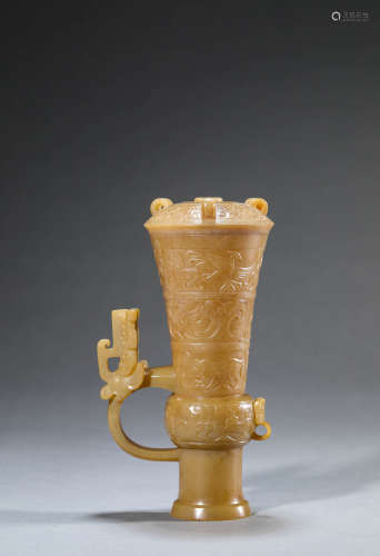 A Chinese Jade Beast Cup