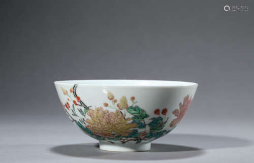 A Chinese Porcelain Famille Rose Flower Bowl Marked Yong Zhe...