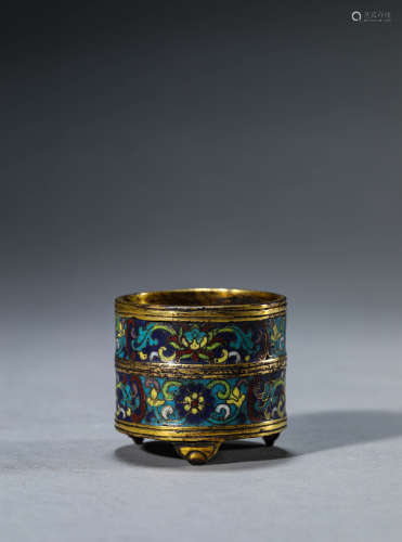 A Chinese Cloisonne Enamel Censer Marked Qian Long
