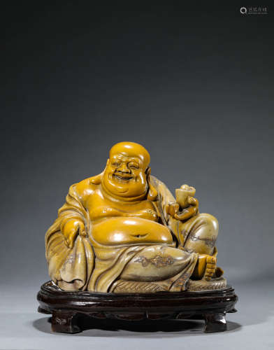 A Chinese Soapstone Maitreya