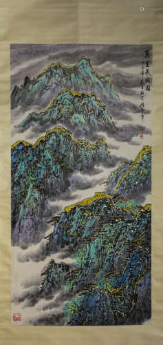 A Chinese Scroll Painting by Chen Da Zhang