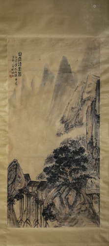 A Chinese Scroll Painting by Fu Bao Shi