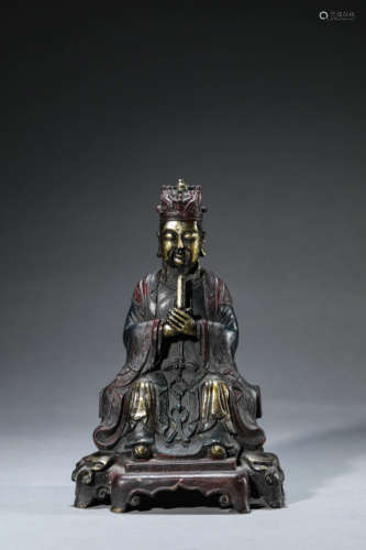 A Chinese Bronze Official Statue